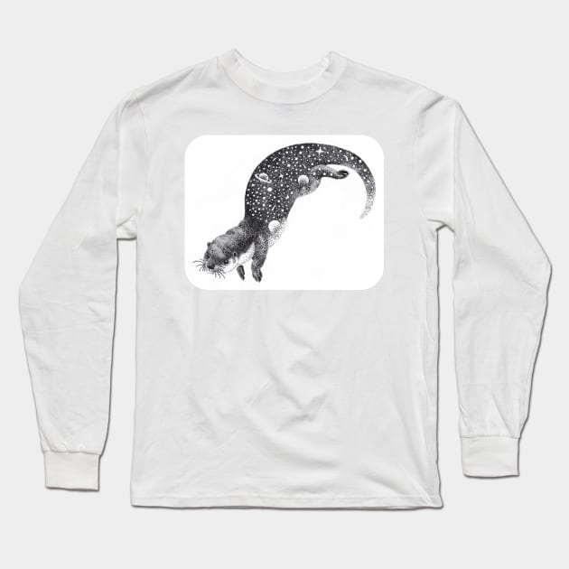 Space otter Long Sleeve T-Shirt by NatureDrawing